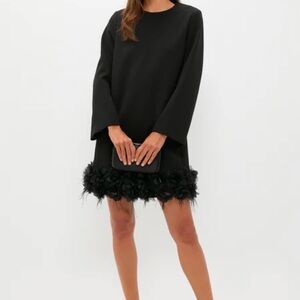 Tuckernuck Black Long Sleeve Dress with Feather Hem